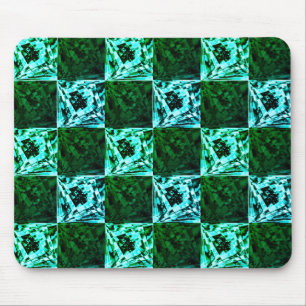 Green and sky blue chess or cyan, with rectangle mouse pad