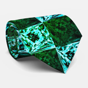 Green and sky blue chess or cyan, with rectangle tie