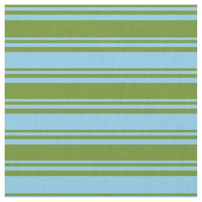 Green and Sky Blue Coloured Lined Pattern Fabric (Close Up)
