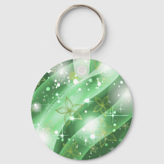 Green and Sparkle Keychain