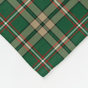 Green and Tan Plaid O'Neill Tartan Fleece Blanket