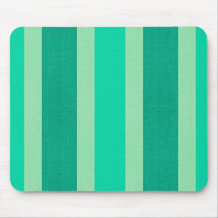 Green and Turquoise Stripes Mouse Pad
