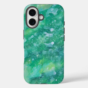 Green and White Abstract iPhone 16 Case