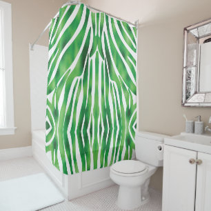 Green and White Abstract Stripe pattern 
