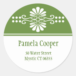 Green And White Address Label Stickers