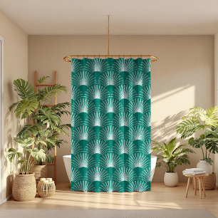 Green and White Art Deco Pattern