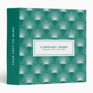 Green and White Art Deco Pattern Binder