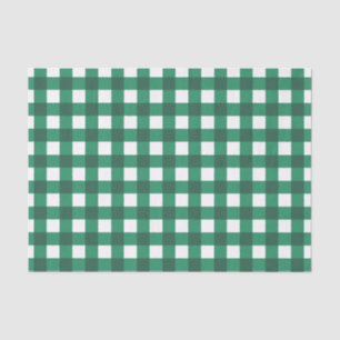 Green And White Buffalo Plaid Tissue Paper