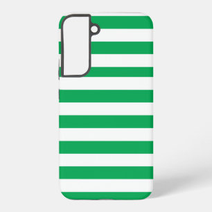 Green and White Cabana Stripes  Samsung Galaxy Case