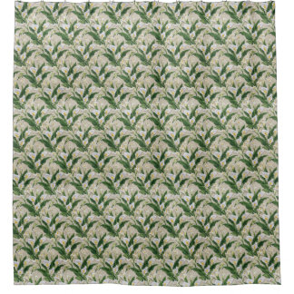 Green and White Calla Lily Embroidery Botanical 