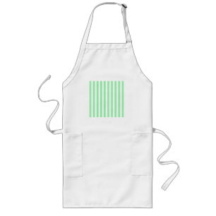 Green and white candy stripes long apron