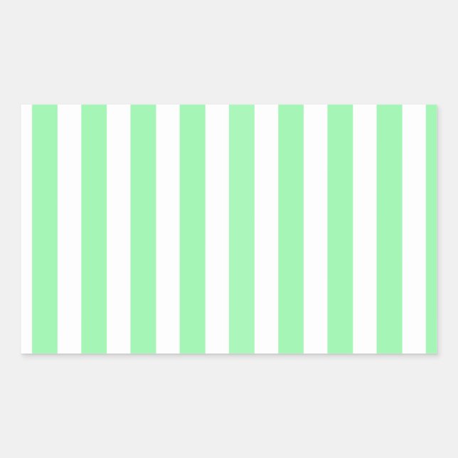 Green and white candy stripes sticker (Front)