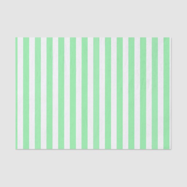 Green and white candy stripes tissue paper (Front)