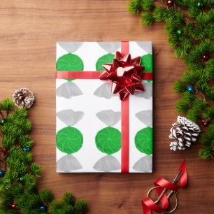 Green and White Candy Wrapping Paper