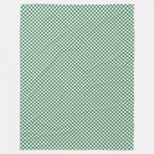 Green and White Check Gingham Fleece Blanket