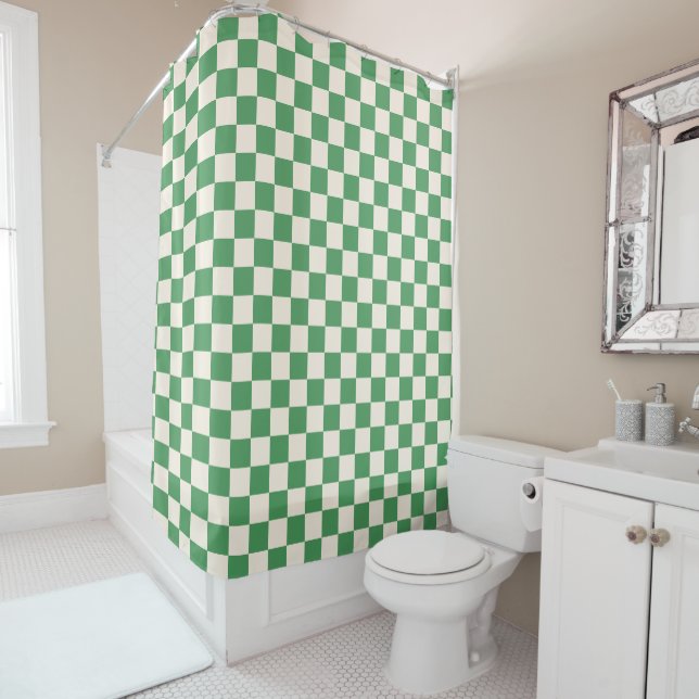 green and white Checkerboard Check Checkered (In Situ)