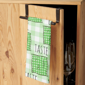 Green and White Checks Kitchen Towel