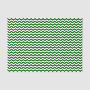 Green and White Chevron Pattern Tissue Paper