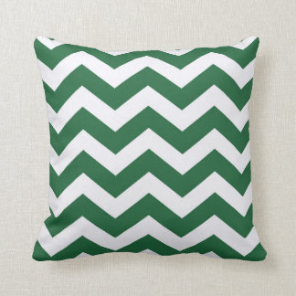 Green And White Chevron Stripes Throw Pillow