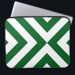 Green and White Chevrons Laptop Sleeve<br><div class="desc">Alternating green and white chevrons converge in this bold original geometric pattern. 

 

 Digitally created image. 
 Copyright © 2012 Claire E. Skinner. All rights reserved.</div>