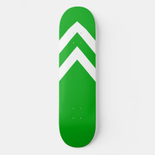 Green and White Chevrons Skateboard Deck