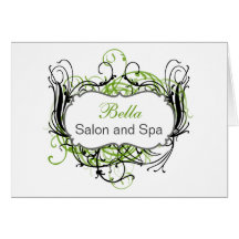 green and white Chic Business Thank You Cards