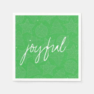 Green and White Christmas Pattern Paper Napkin Set