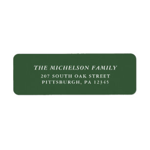 Green and White Christmas Return Address Label