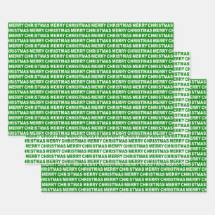 Green and White Christmas Typography Wrapping Paper Sheet