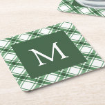 Green and White Coaster<br><div class="desc">Green and White Coaster. Transform your holiday season with our exquisite Monogrammed Paper Coaster, featuring a stunning watercolor green and white buffalo plaid pattern. Personalize your holiday entertaining with these elegant coasters, adding a touch of timeless charm and festive elegance. Dive into a world of festive sophistication and elevate your...</div>