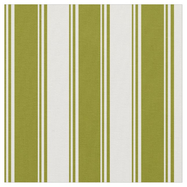 Green and White Coloured Striped Pattern Fabric (Close Up)
