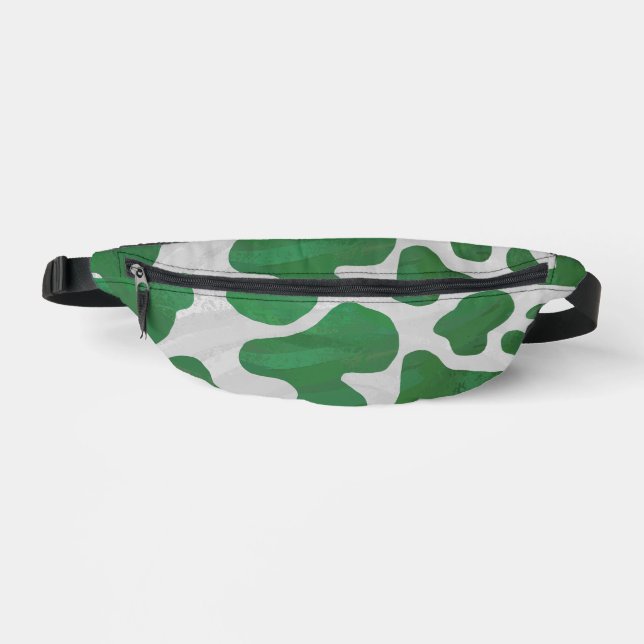 Green and White Cow Pattern Fanny Pack (Front)