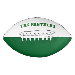 Green and White Custom Football