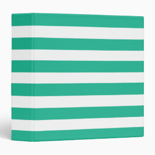 Green and White Deckchair Stripes Binder