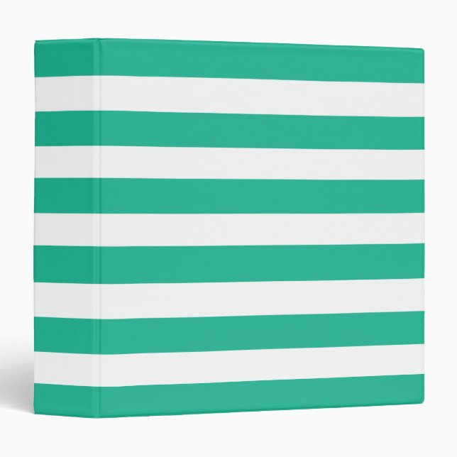 Green and White Deckchair Stripes Binder (Front/Spine)
