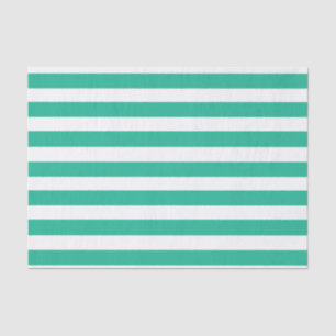Green and White Deckchair Stripes Tissue Paper