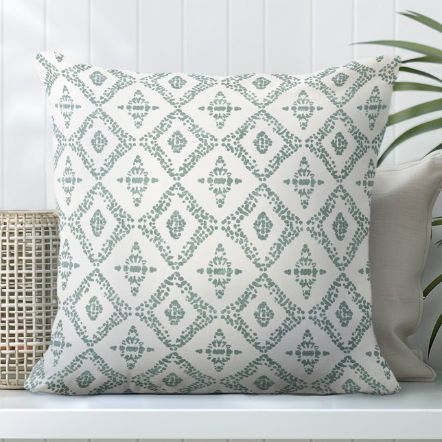 Green and White Decorative Throw Pillow (Creator Uploaded)