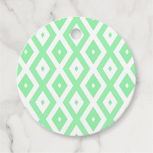 Green and white diamond pattern favour tags