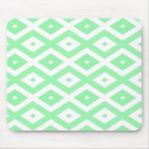 Green and white diamond pattern mouse pad