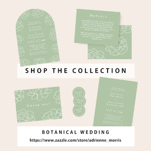 Green and White Elegant Wedding Invitation