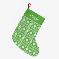 Green and White Fair Isle Monogram