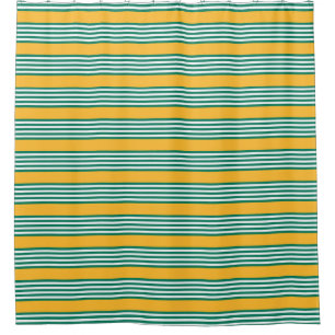 Green and white five stripe pattern with yellow