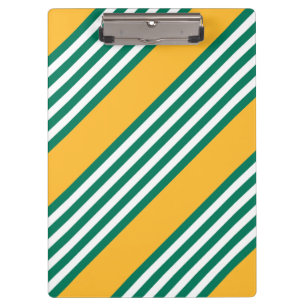 Green and white five stripe pattern with yellow clipboard