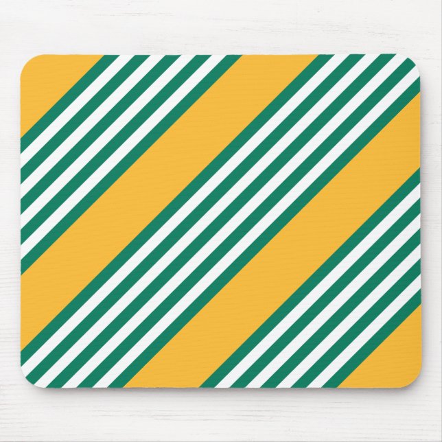 Green and white five stripe pattern with yellow mouse pad (Front)