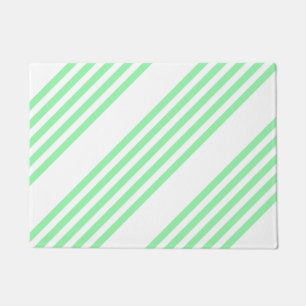 Green and white five stripes pattern doormat