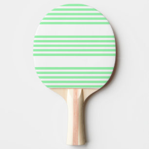 Green and white five stripes pattern ping pong paddle