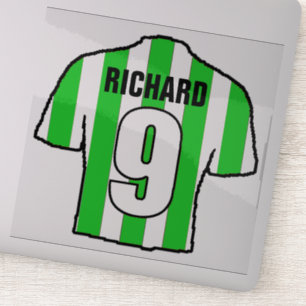 Green and White Football Shirt on a