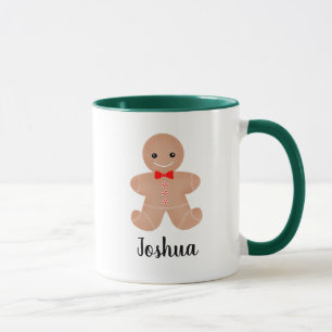 Green and White Gingerbread Mug