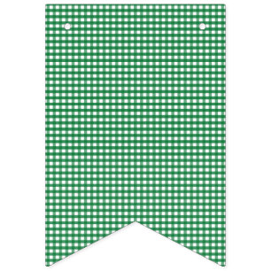 Green and White Gingham. Bunting Flags