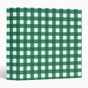 Green And White Gingham Check Pattern Binder